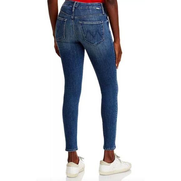 Mother Mid‎ Rise Skinny Jeans Blue Stretch Denim Size 25 - Picture 1 of 10